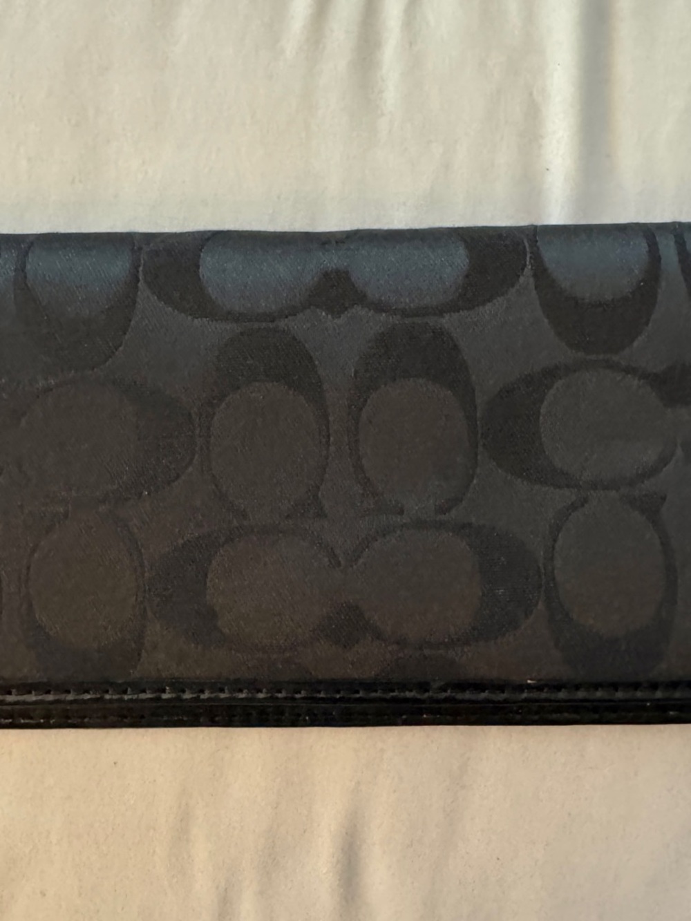 Coach Black Signature Jacquard checkbook Wallet